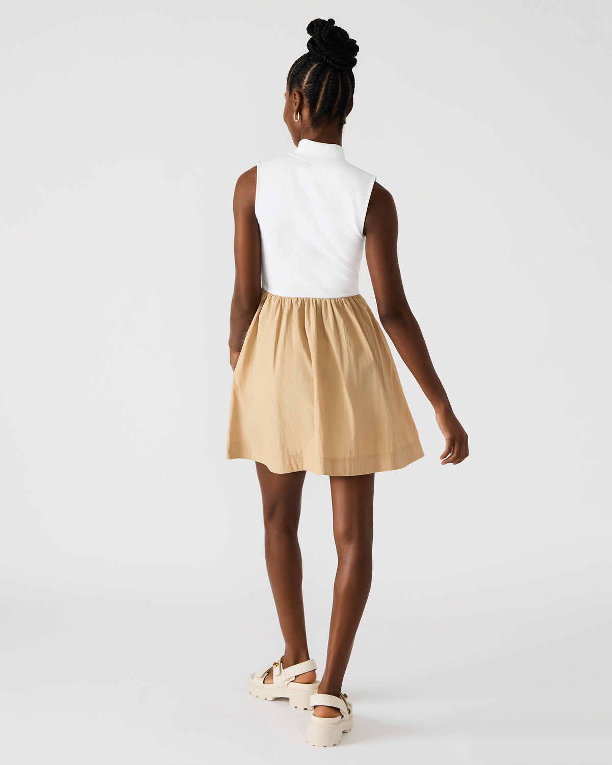 LYON Taupe Women's Collared Sleeveless Flowy Dress - Steve Madden