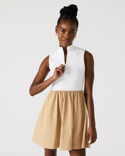 LYON Taupe Women's Collared Sleeveless Flowy Dress - Steve Madden
