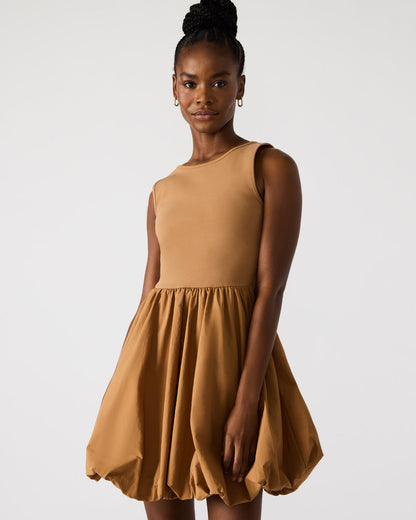 PALERMO Camel Women's Mini Bubble-Hem Dress - Steve Madden