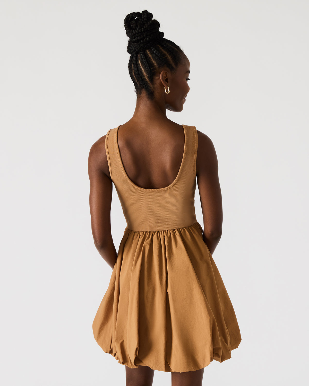 PALERMO Camel Women's Mini Bubble-Hem Dress - Steve Madden