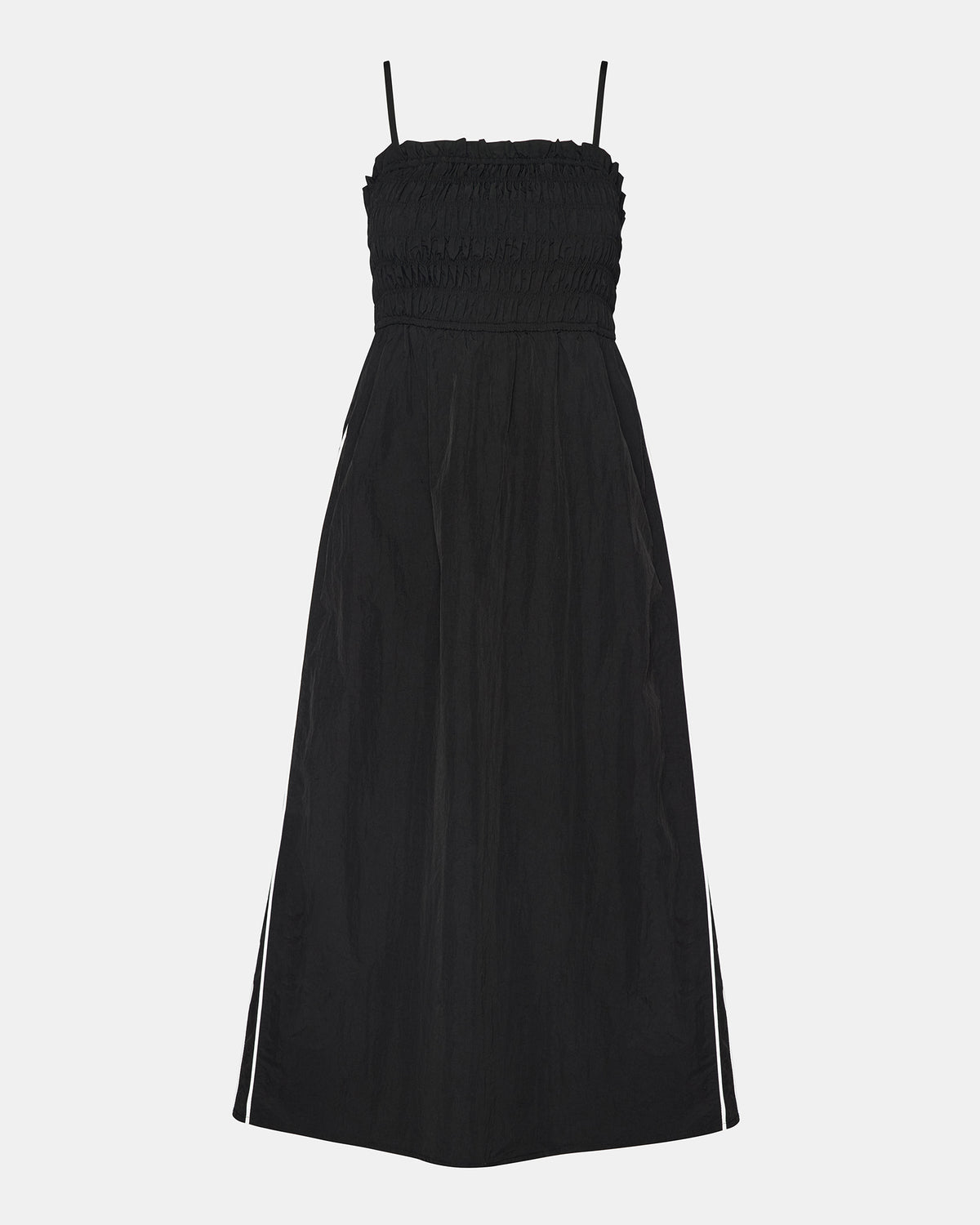 KIT Dress Black/White Flowy Smocked Striped Maxi Dress - Steve Madden