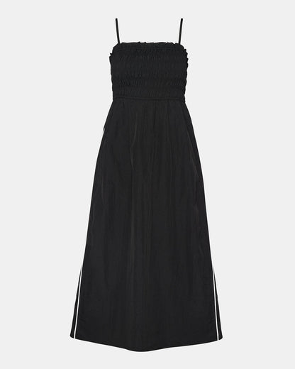 KIT Dress Black/White Flowy Smocked Striped Maxi Dress - Steve Madden
