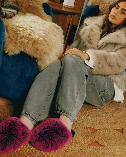 KINDRA Natural Faux Fur Collared Women's Coat - Steve Madden