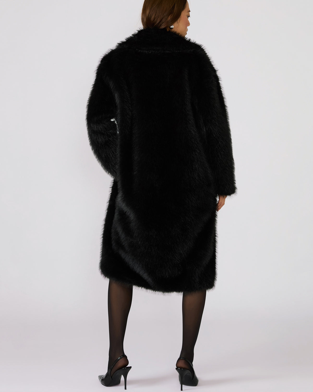 LARKIN Black Long-Sleeved Faux Fur Women's Coat - Steve Madden