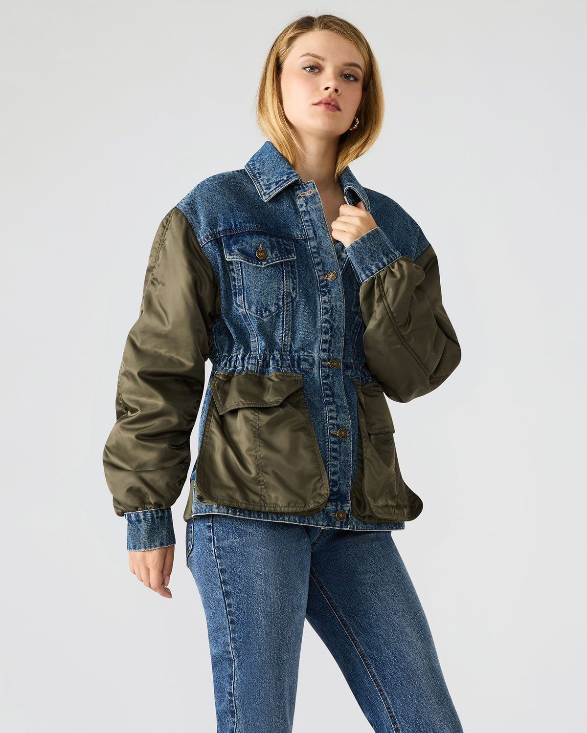 JOIE Dark Navy Long-Sleeved Button-Up Collared Women's Jacket - Steve Madden