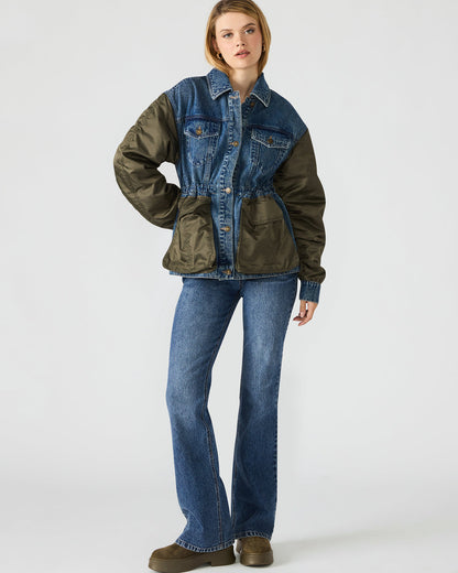 JOIE Dark Navy Long-Sleeved Button-Up Collared Women's Jacket - Steve Madden