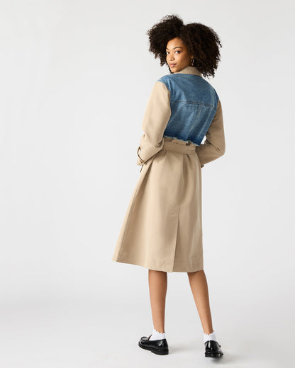 SORAYA Denim Multi Women's Long-Sleeved Button-Up Coat - Steve Madden