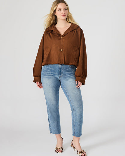 DIERDRA Chicory Coffee Long-Sleeved Button-Up Women's Jacket - Steve Madden