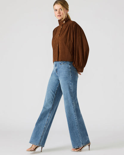 DIERDRA Chicory Coffee Long-Sleeved Button-Up Women's Jacket - Steve Madden