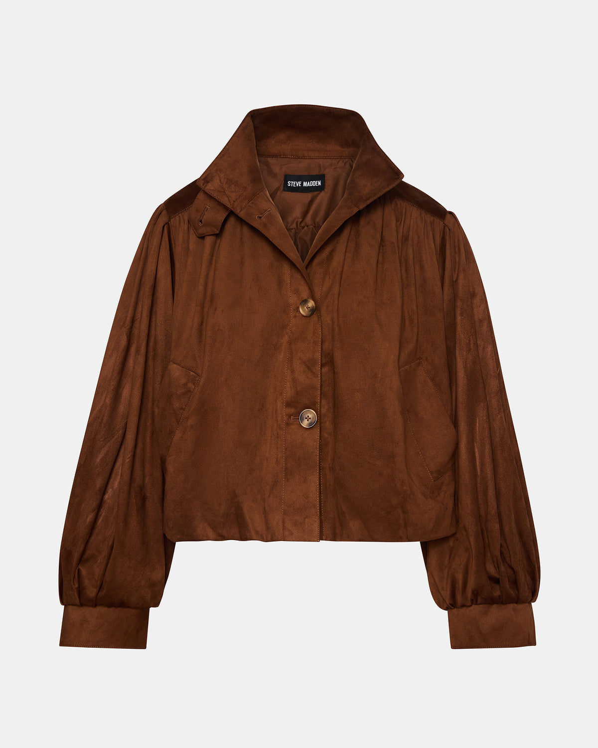 DIERDRA Chicory Coffee Long-Sleeved Button-Up Women's Jacket - Steve Madden