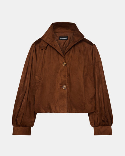 DIERDRA Chicory Coffee Long-Sleeved Button-Up Women's Jacket - Steve Madden
