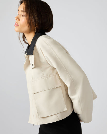 JUSTINA Barn Oatmeal Long-Sleeved Button-Up Women's Jacket - Steve Madden