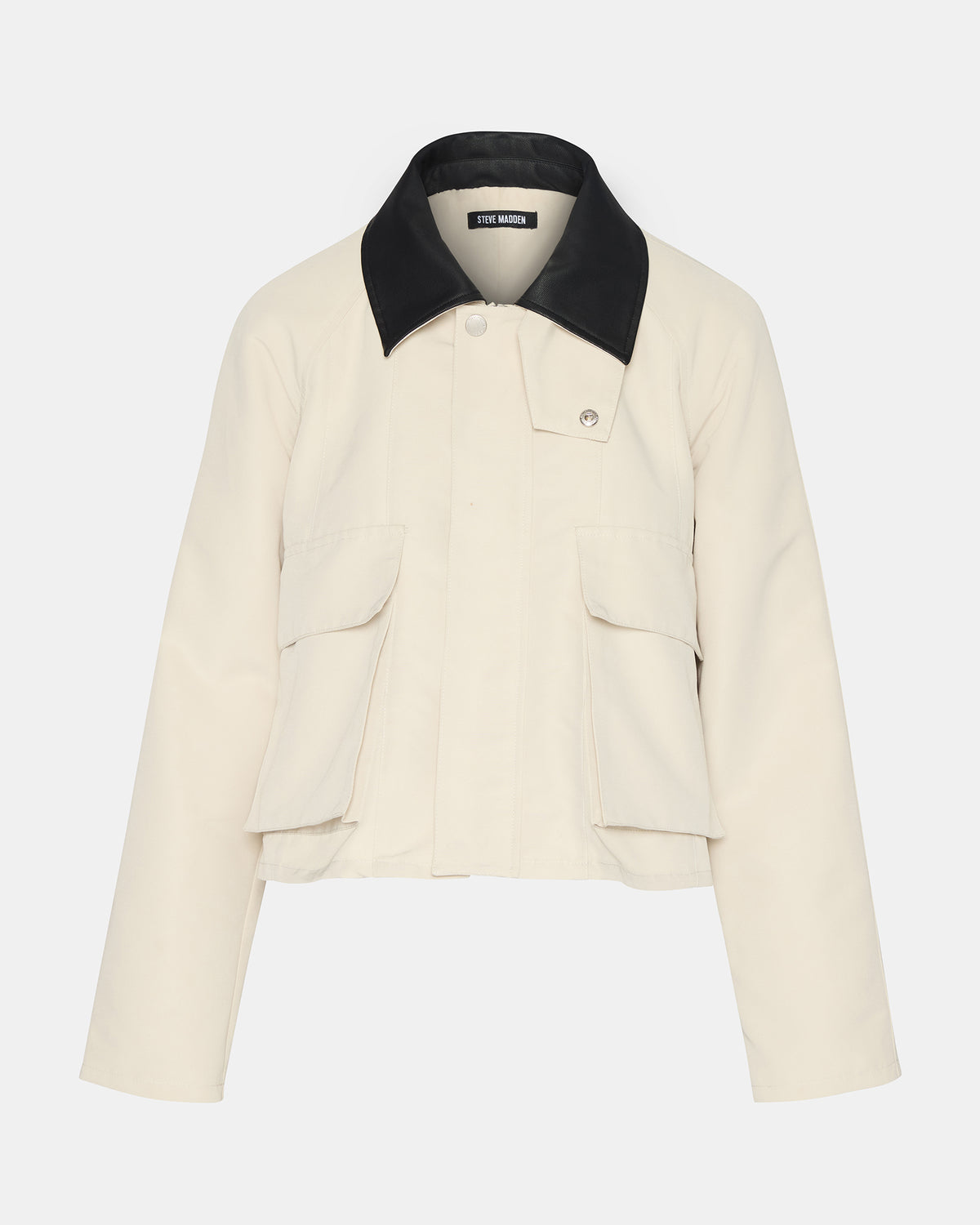 JUSTINA Barn Oatmeal Long-Sleeved Button-Up Women's Jacket - Steve Madden