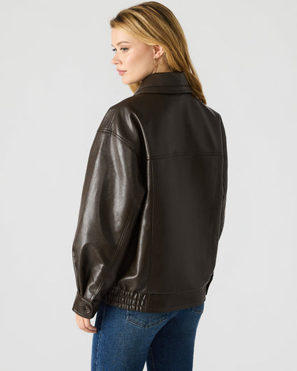 HENSON Coco Faux Leather Long-Sleeved Women's Jacket - Steve Madden
