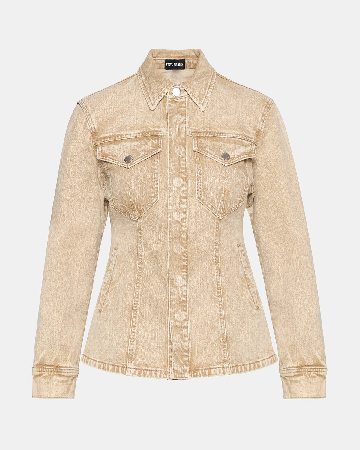PARC Cafe Au Lait Long-Sleeved Button-Up Denim Women's Jacket - Steve Madden