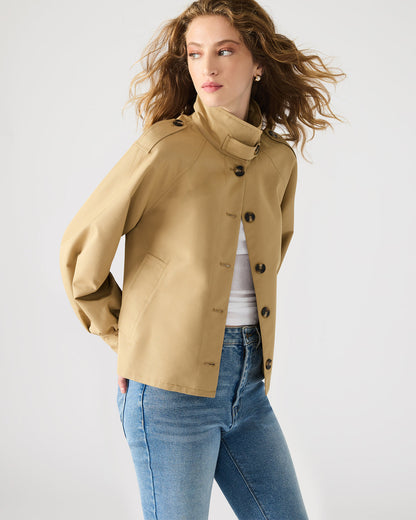 KAYLEE Medium Khaki Long-Sleeved Button-Up Women's Jacket - Steve Madden