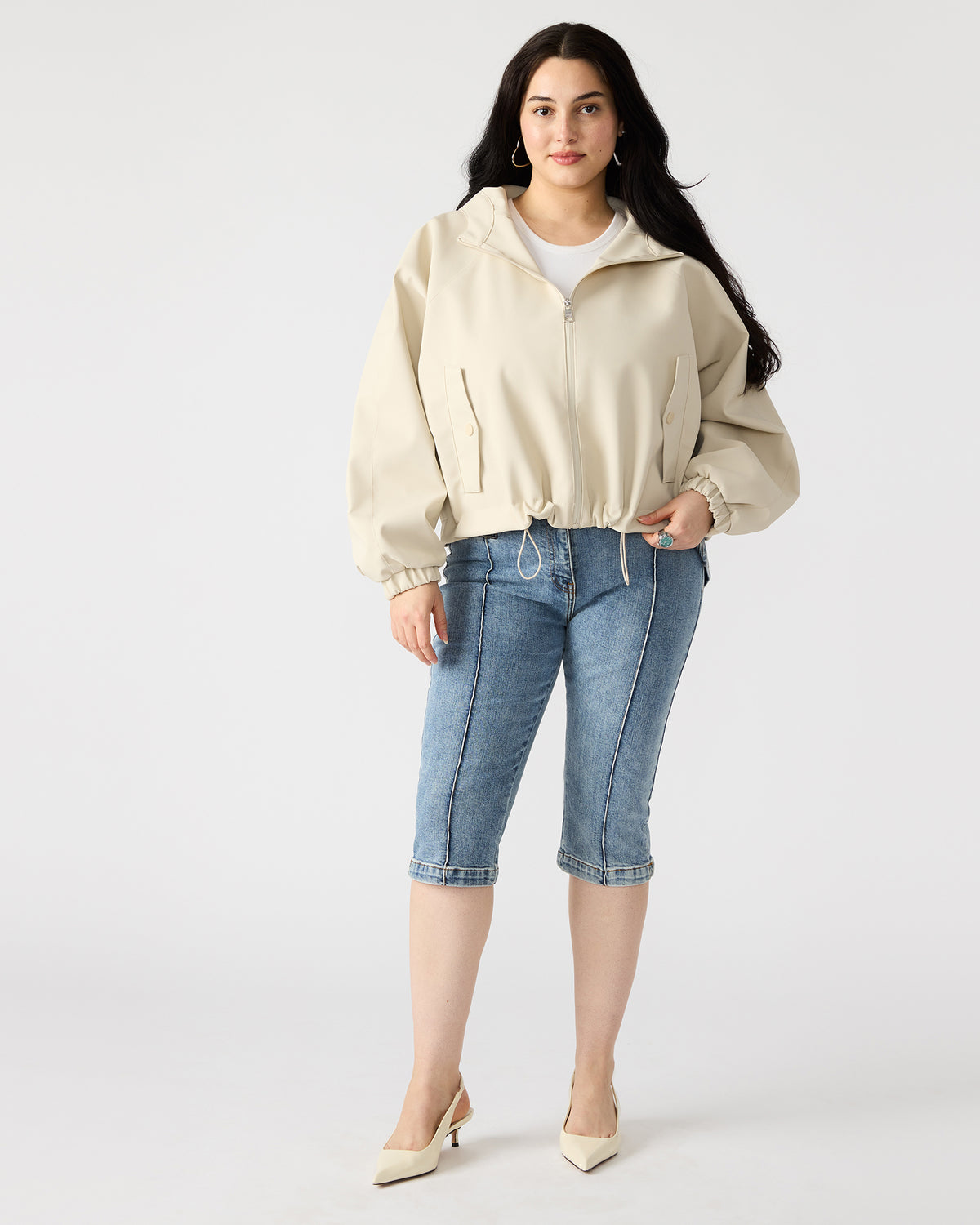 LUMI Bone Women's Faux Leather Hooded Jacket - Steve Madden