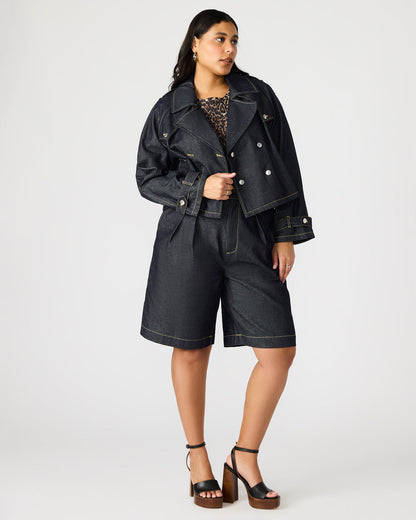 SIRUS Indigo Women's Cropped Denim Trench Coat - Steve Madden