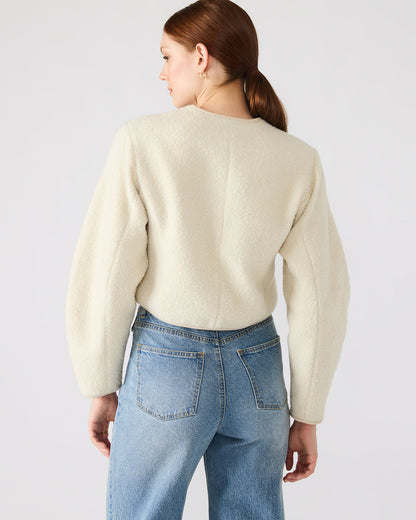 EMILI Cream Long-Sleeved Bubble Button-Up Women's Jacket - Steve Madden