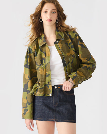 SLOAN Camouflage Long-Sleeved Zip-Up Women's Jacket - Steve Madden