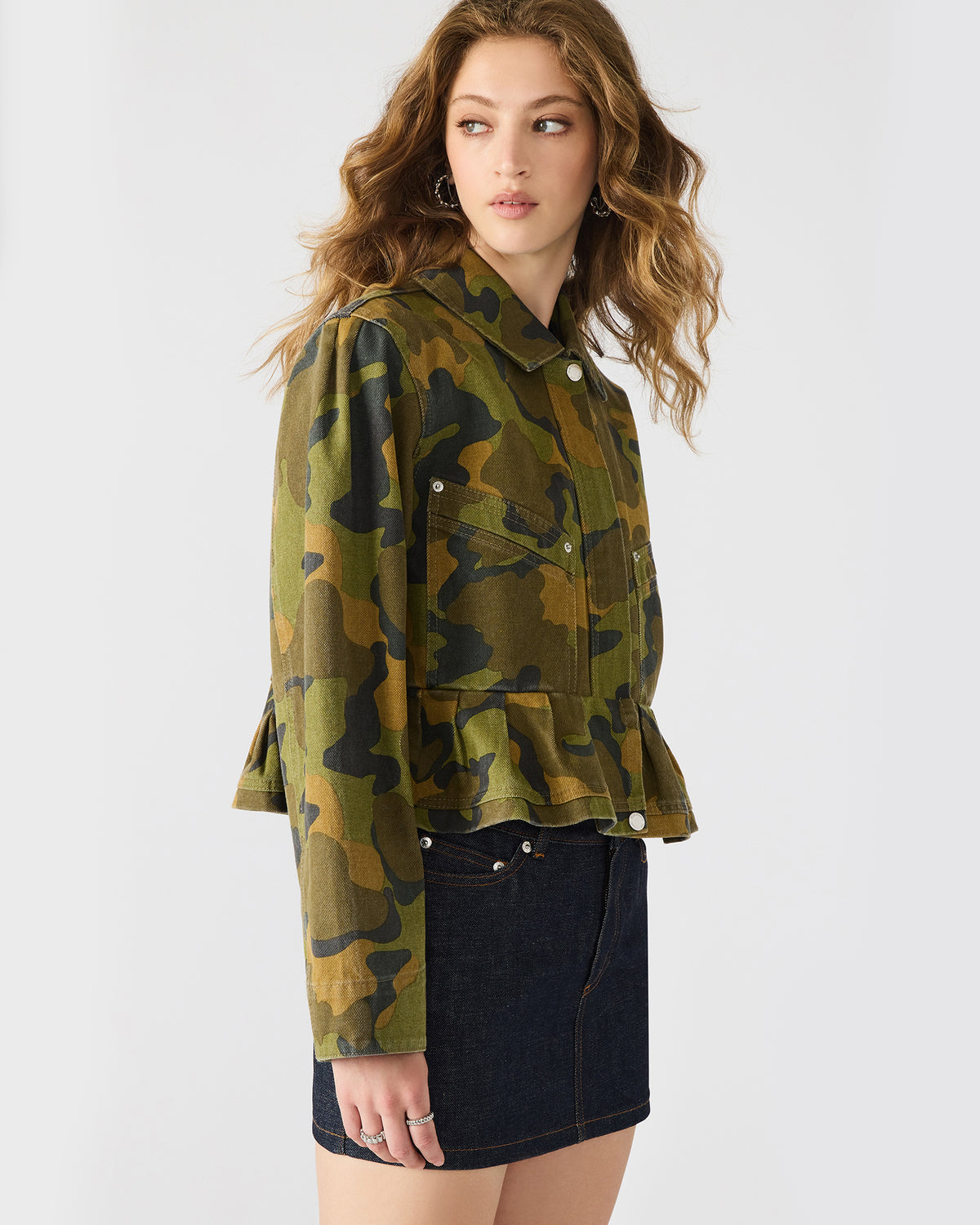 SLOAN Camouflage Long-Sleeved Zip-Up Women's Jacket - Steve Madden