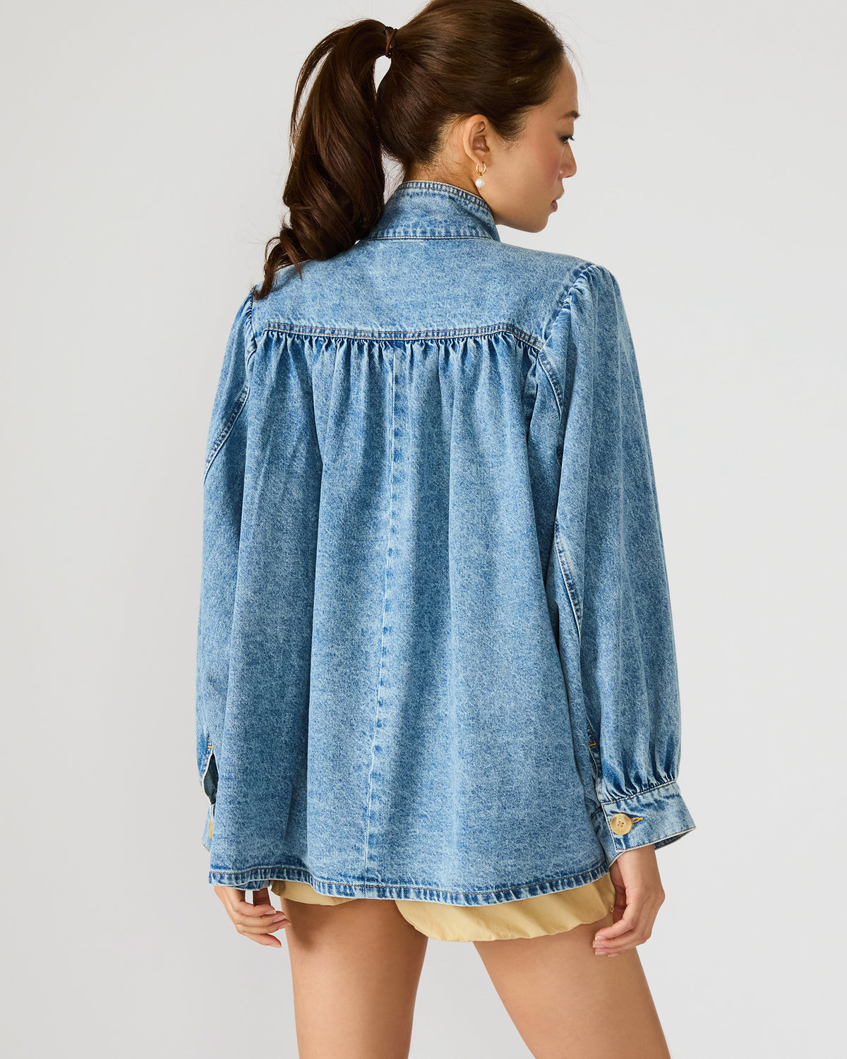 MARCELINE Denim Forever Blue Button-Up Long-Sleeved Women's Jacket - Steve Madden