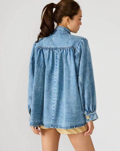MARCELINE Denim Forever Blue Button-Up Long-Sleeved Women's Jacket - Steve Madden