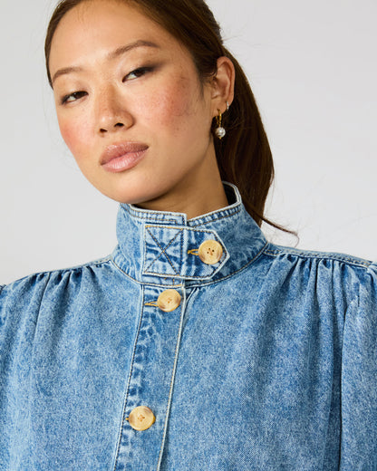 MARCELINE Denim Forever Blue Button-Up Long-Sleeved Women's Jacket - Steve Madden