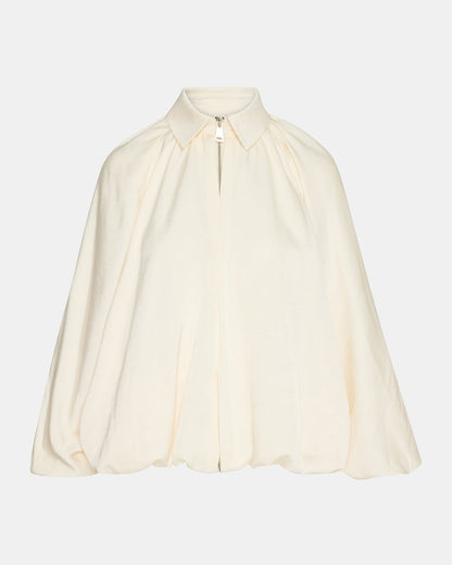 ASPEN Cream Long-Sleeved Zip-Up Puffed Bomber Women's Jacket - Steve Madden