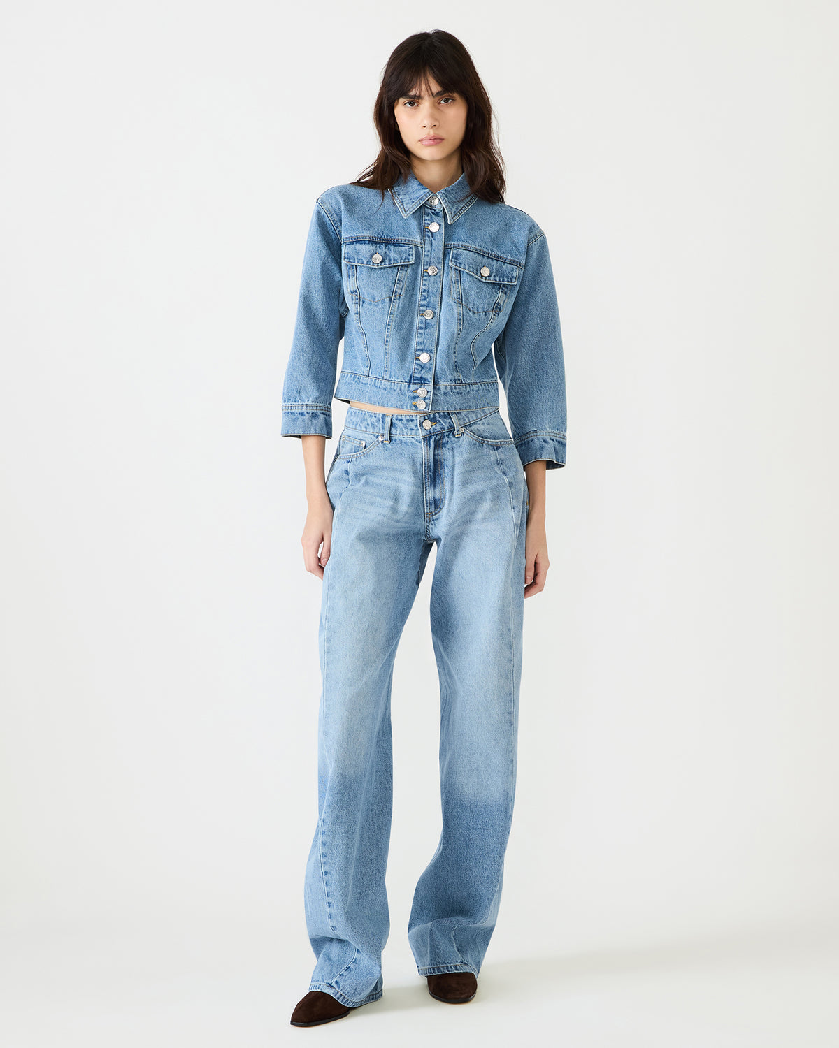RALEIGH Forever Blue Long-Sleeved Button-Up Denim Women's Jacket - Steve Madden