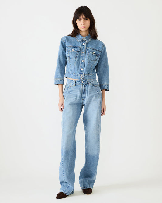 RALEIGH Forever Blue Long-Sleeved Button-Up Denim Women's Jacket - Steve Madden
