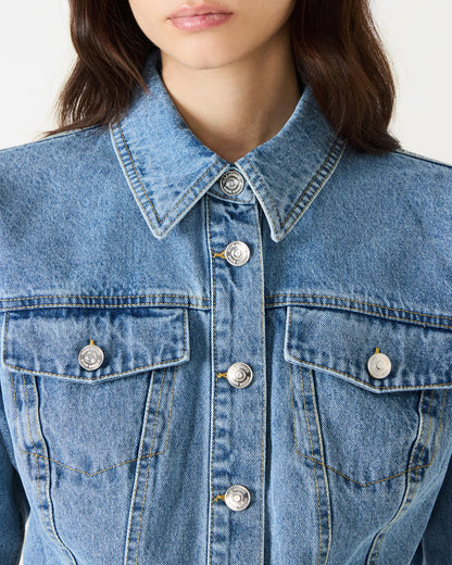 RALEIGH Forever Blue Long-Sleeved Button-Up Denim Women's Jacket - Steve Madden