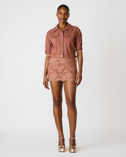 BLU Rust Short-Sleeved Denim Button-Up Women's Jacket - Steve Madden