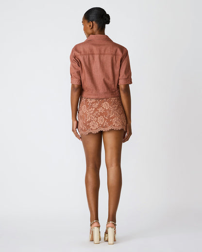 BLU Rust Short-Sleeved Denim Button-Up Women's Jacket - Steve Madden