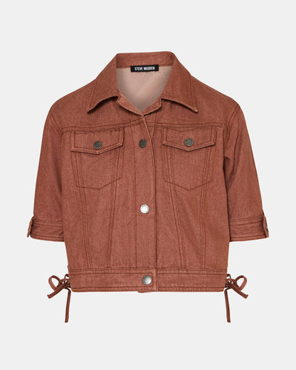 BLU Rust Short-Sleeved Denim Button-Up Women's Jacket - Steve Madden