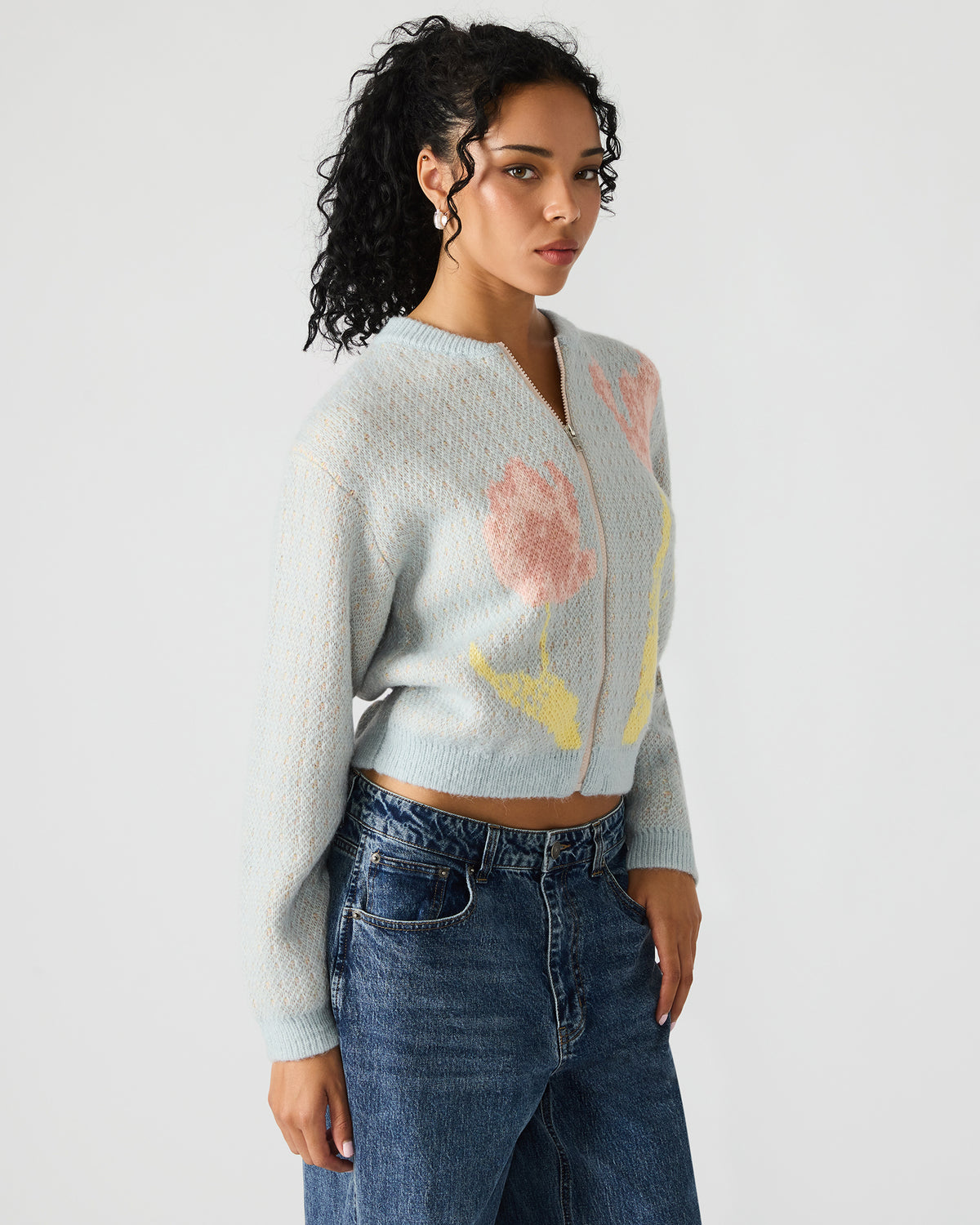 JENA Multi Long-Sleeved Zip-Up Women's Sweater Jacket - Steve Madden