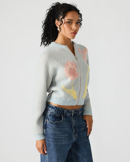 JENA Multi Long-Sleeved Zip-Up Women's Sweater Jacket - Steve Madden