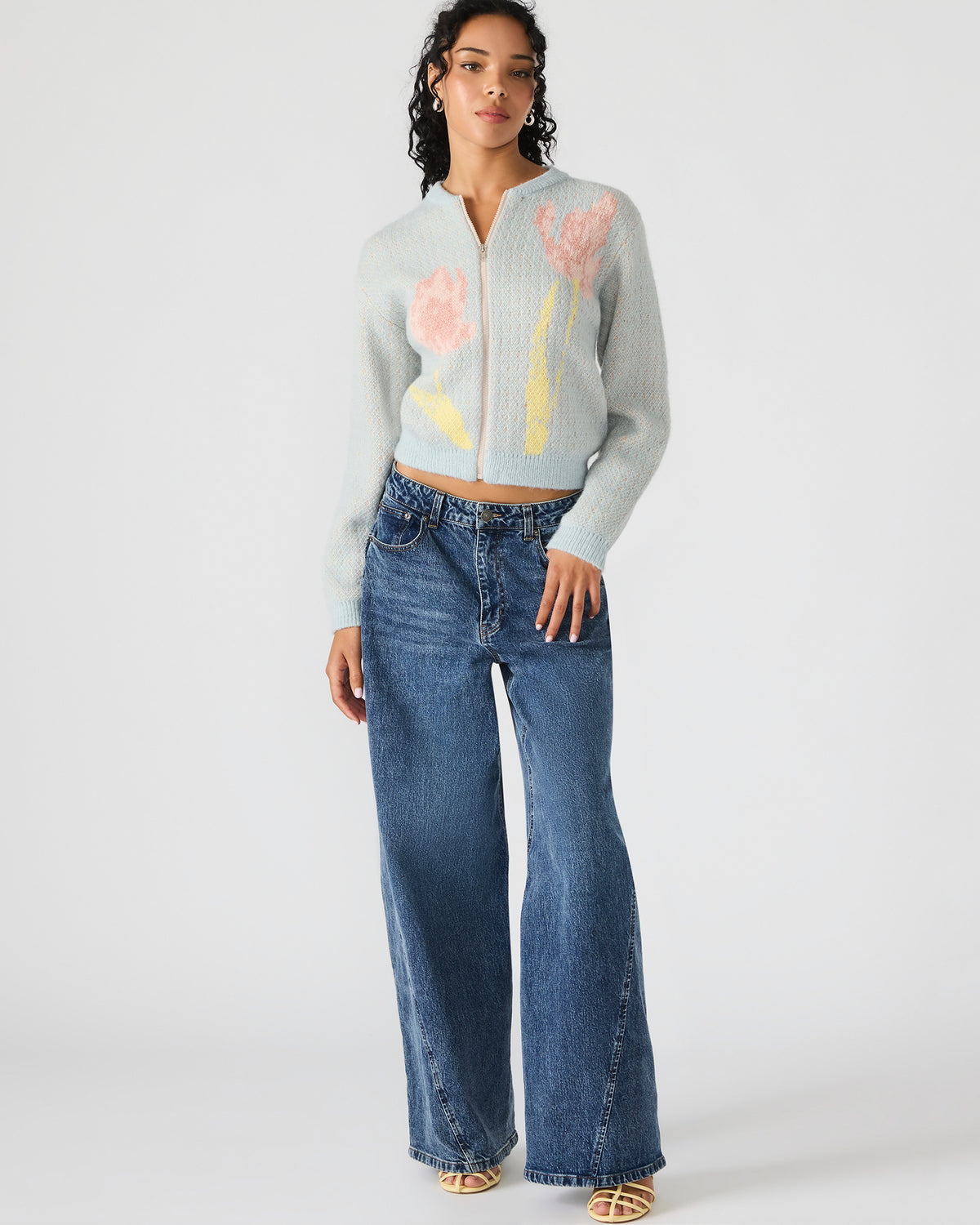 JENA Multi Long-Sleeved Zip-Up Women's Sweater Jacket - Steve Madden