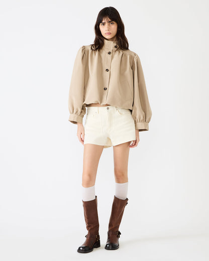 DEEDEE Tan Long-Sleeved Button-Up Collared Women's Jacket - Steve Madden