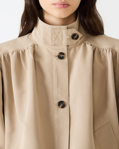 DEEDEE Tan Long-Sleeved Button-Up Collared Women's Jacket - Steve Madden