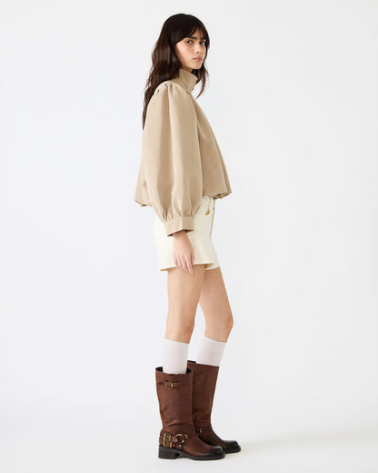 DEEDEE Tan Long-Sleeved Button-Up Collared Women's Jacket - Steve Madden
