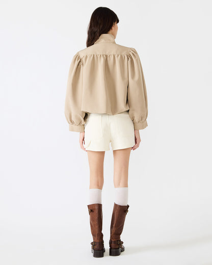 DEEDEE Tan Long-Sleeved Button-Up Collared Women's Jacket - Steve Madden