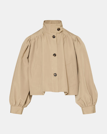 DEEDEE Tan Long-Sleeved Button-Up Collared Women's Jacket - Steve Madden