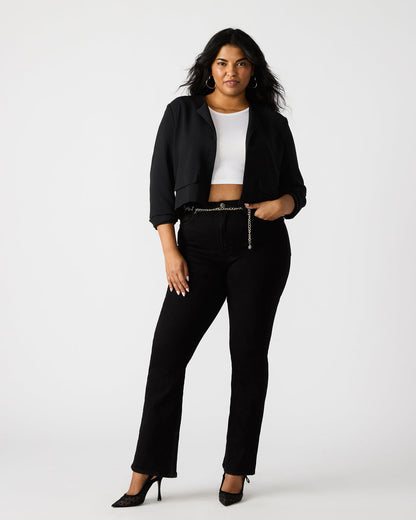 SERENEA Black Women's Long-Sleeved Open-Front Blazer - Steve Madden