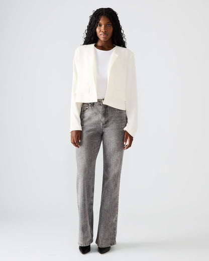 SERENEA White Women's Long-Sleeved Open-Front Blazer - Steve Madden