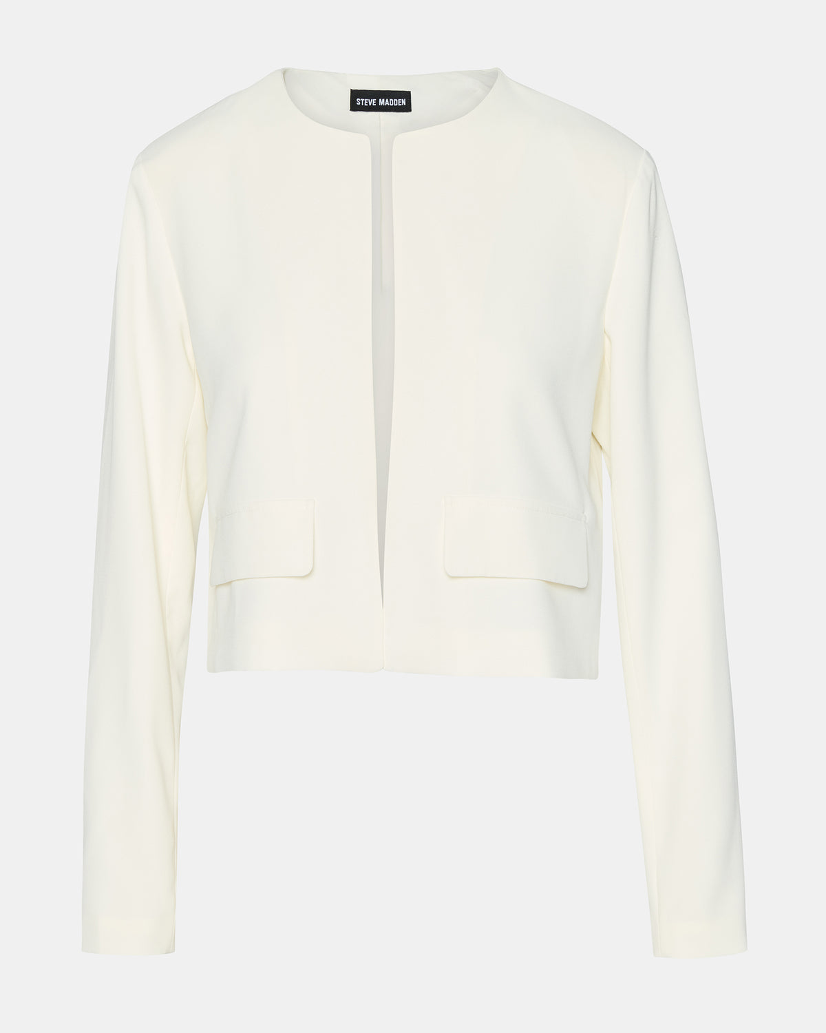 SERENEA White Women's Long-Sleeved Open-Front Blazer - Steve Madden