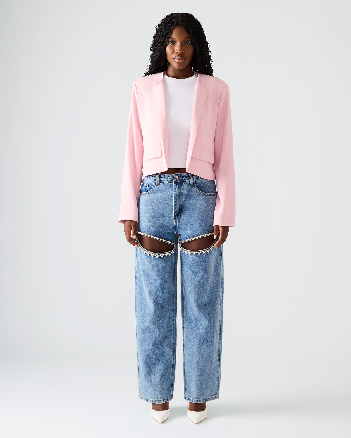SERENEA Powder Puff Women's Long-Sleeved Open-Front Blazer - Steve Madden