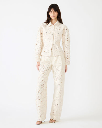 HENRIETTA Sea Mist Long-Sleeved Button-Up Eyelet Women's Jacket - Steve Madden