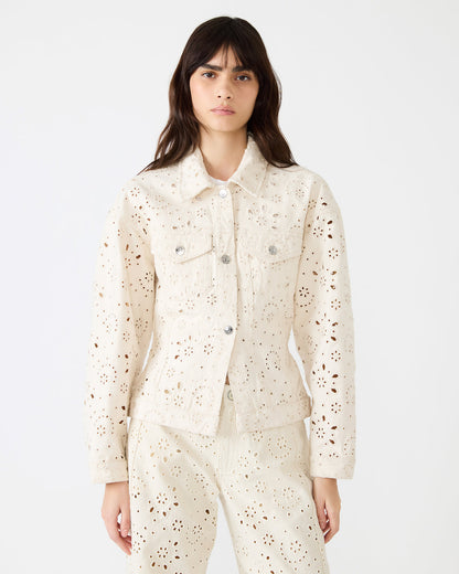 HENRIETTA Sea Mist Long-Sleeved Button-Up Eyelet Women's Jacket - Steve Madden