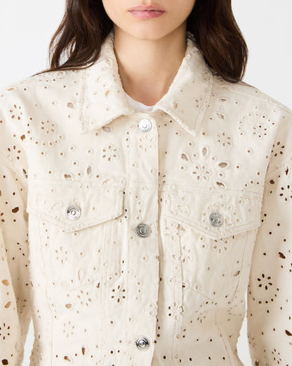 HENRIETTA Sea Mist Long-Sleeved Button-Up Eyelet Women's Jacket - Steve Madden